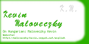 kevin maloveczky business card